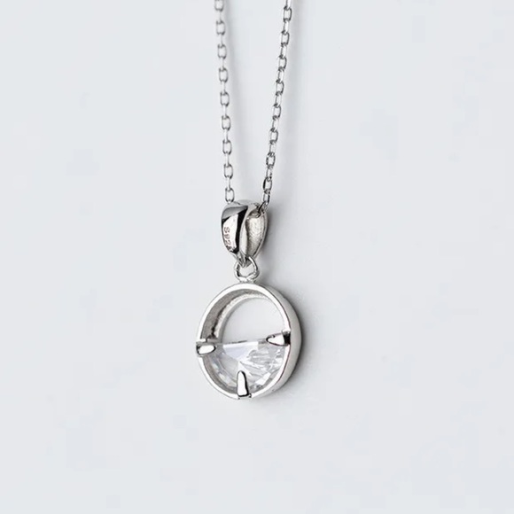 925 Silver Dainty Crystal Necklace - Picture 4 of 5